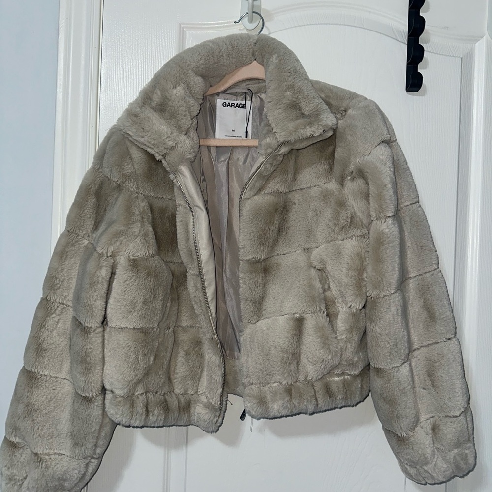 Garage Women's Faux Fur Jacket - Gray
